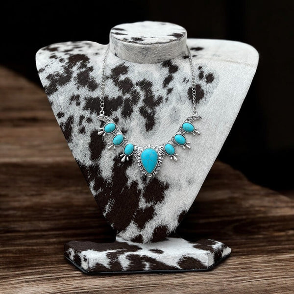 Deluxe brown cowhide necklace display
