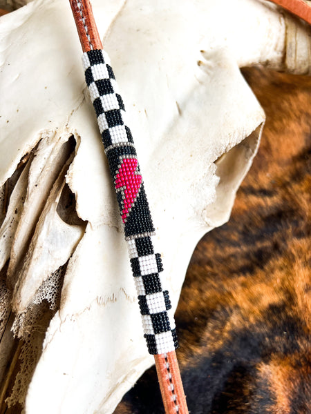 Checks Out Pink Bolt *Luxe* Beaded Over Under