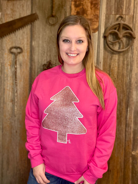 Pink Glitter Christmas Sweatshirt