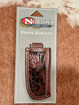 NOCONA FLORAL PIERCED LEATHER BLACK SHEATH