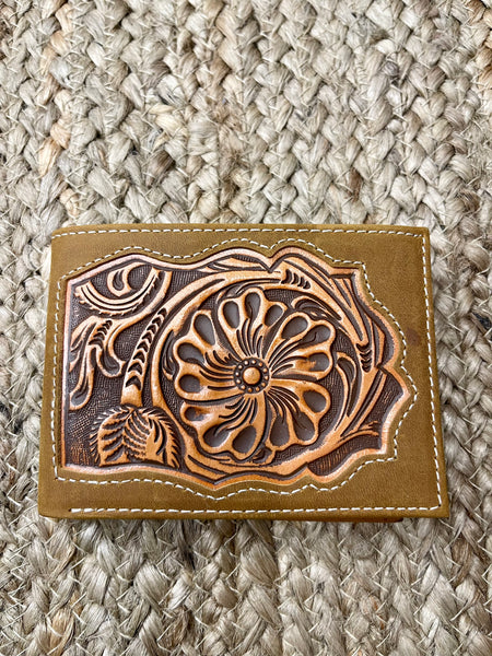 Tooled Flower Bi-Fold Wallet