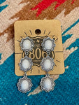 White Stone Dangle Earring