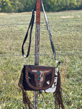 Bull Skull Fringe Crossbody Purse