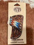 3D BLUE AZTEC EMBROIDERED VERTICAL SHEATH