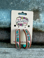 Mosaic Turquoise Vera Hoop Earrings