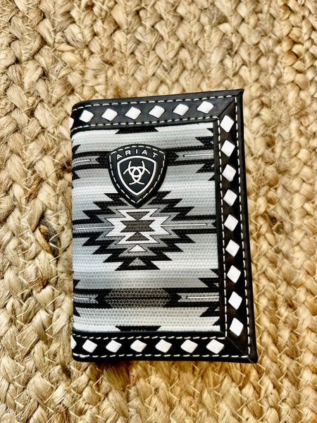 Black Aztec Tri-Fold Wallet