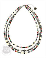 Multi-color and silver beaded necklace