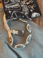 The Talia Western Concho Belt in White