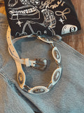 The Talia Western Concho Belt in White