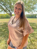 DOWNTOWN DARLING TOP TAUPE