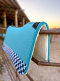 Turquoise Checks Out Wool Saddle Pad - Dixies Western Wear 