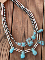Turquoise and Silver Statement Necklace