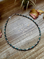 14.5-Inch Turquoise Rondelle & Sterling Torpedo Bead Choker