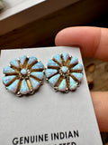 Cluster Earrings – White Opal & Sterling Silver