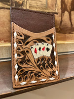 Tooled Leather Card Wallet