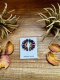 Half Cluster Earrings – Pink Dahlia & Sterling Silver