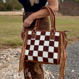 Canyon Check Cowhide Concealed Carry Purse