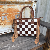 Canyon Check Cowhide Concealed Carry Purse