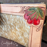 Cherry Bomb Cowhide Purse Crossbody with Wristlet - Dixies Western Wear 