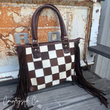 Canyon Check Cowhide Concealed Carry Purse - Dixies Western Wear 
