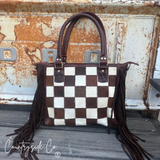Canyon Check Cowhide Concealed Carry Purse - Dixies Western Wear 