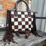 Canyon Check Cowhide Concealed Carry Purse - Dixies Western Wear 