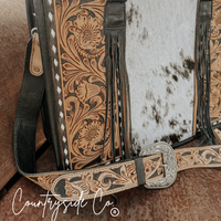 Panhandle Tooled Leather Cowhide Conceal Carry Tote, Computer Bag by Countryside Co.