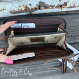 Adeline Cowhide Tooled Leather Wallet Wristlet - Dixies Western Wear 