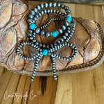 Western Bow Bracelet Set with Turquoise Accent Beads