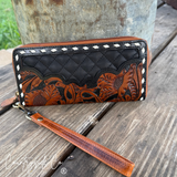 Laney Tooled Leather Wallet Wristlet - Dixies Western Wear 