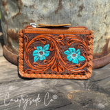 Tooled Leather Pouch, Bag Organizer