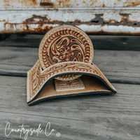 Handmade Tooled Leather Coaster Set by Countryside Co.