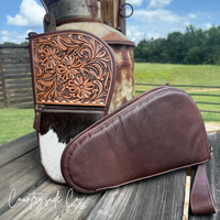 Yuma Cowhide and Tooled Leather 11" Carry Case