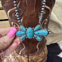 Navajo Bead Squash Flower Necklace