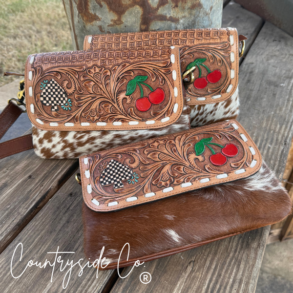 Lucky Charm Leather and Cowhide Purse
