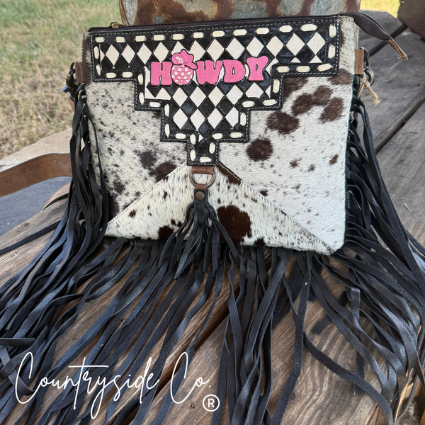 Checkered Howdy Conceal Carry Leather Purse