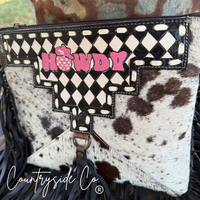 Checkered Howdy Conceal Carry Leather Purse