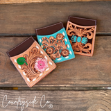 Tooled Leather Credit Card Holder - Dixies Western Wear 