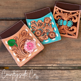 Tooled Leather Credit Card Holder - Dixies Western Wear 