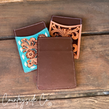 Tooled Leather Credit Card Holder - Dixies Western Wear 