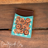 Tooled Leather Credit Card Holder - Dixies Western Wear 