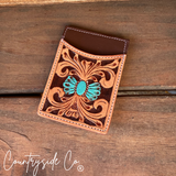 Tooled Leather Credit Card Holder - Dixies Western Wear 