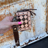 The Saddle Bum Checkered Mini Wallet Keychain - Dixies Western Wear 