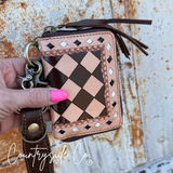 The Saddle Bum Checkered Mini Wallet Keychain - Dixies Western Wear 
