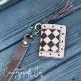The Saddle Bum Checkered Mini Wallet Keychain - Dixies Western Wear 