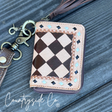 The Saddle Bum Checkered Mini Wallet Keychain - Dixies Western Wear 