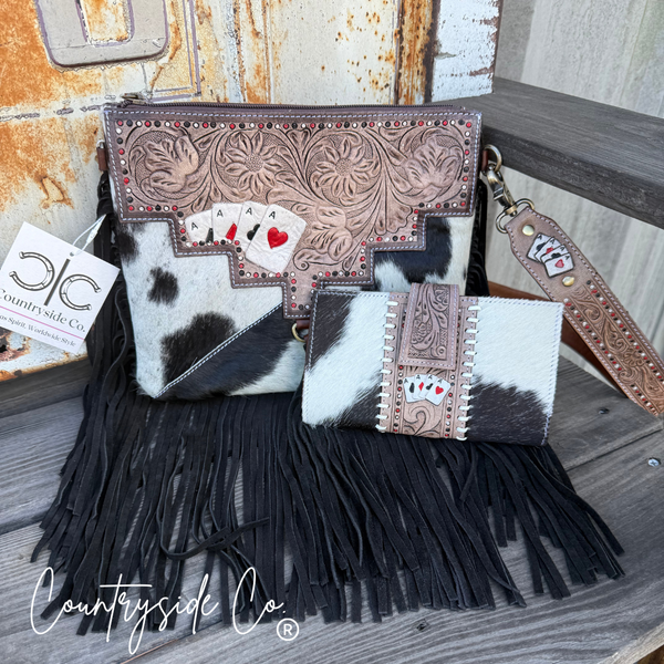 Gambler Cowhide Purse and Wallet BUNDLE