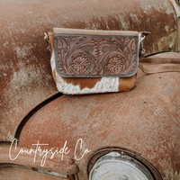 Del Rio Cowhide Tooled Leather Purse by Countryside Co.