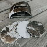 Handmade Cowhide Coaster Set by Countryside Co.
