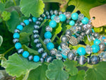 Silver and turquoise bracelet set